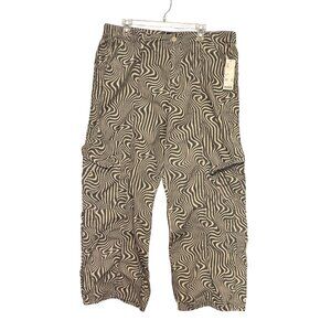 BDG Urban Outfitters Y2K Cargo Pants XXL Low Rise Utility Zebra Print Streetwear